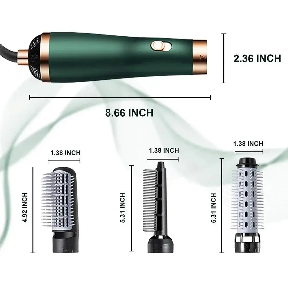 Multifunctional 3-in-1 Hair Dryer Brush with Replaceable Combs
