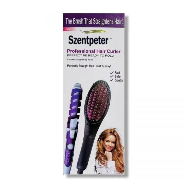 Simply 2 in 1 Hair Curler and Straightener Brush