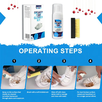 Sneaker Foam Cleaner Kit for White Shoes - Deep Clean Stain Removal 4oz / 118ml